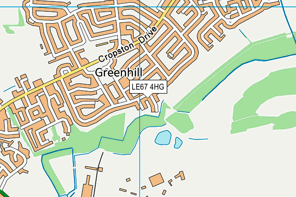 LE67 4HG map - OS VectorMap District (Ordnance Survey)