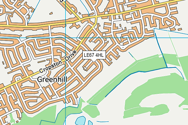 LE67 4HL map - OS VectorMap District (Ordnance Survey)