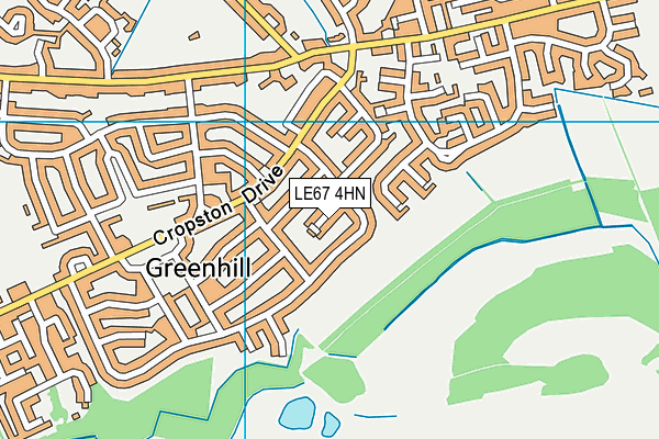 LE67 4HN map - OS VectorMap District (Ordnance Survey)