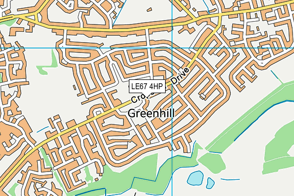 LE67 4HP map - OS VectorMap District (Ordnance Survey)