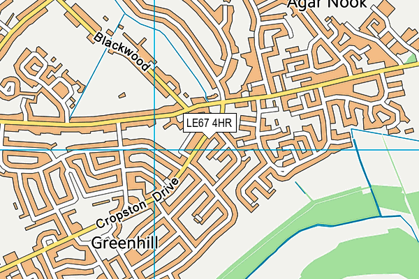 LE67 4HR map - OS VectorMap District (Ordnance Survey)