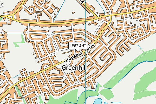 LE67 4HT map - OS VectorMap District (Ordnance Survey)