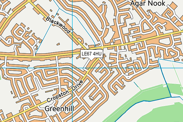 LE67 4HU map - OS VectorMap District (Ordnance Survey)