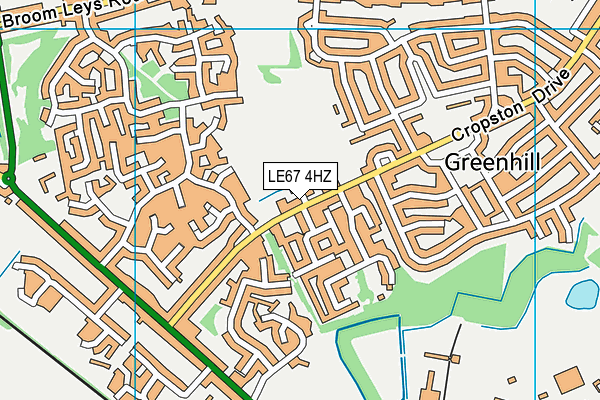 LE67 4HZ map - OS VectorMap District (Ordnance Survey)