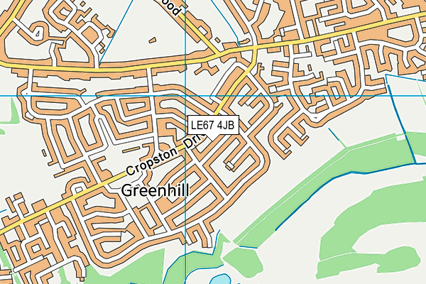 LE67 4JB map - OS VectorMap District (Ordnance Survey)