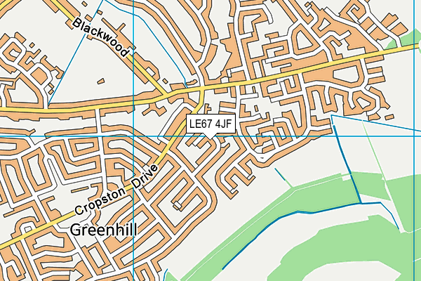 LE67 4JF map - OS VectorMap District (Ordnance Survey)