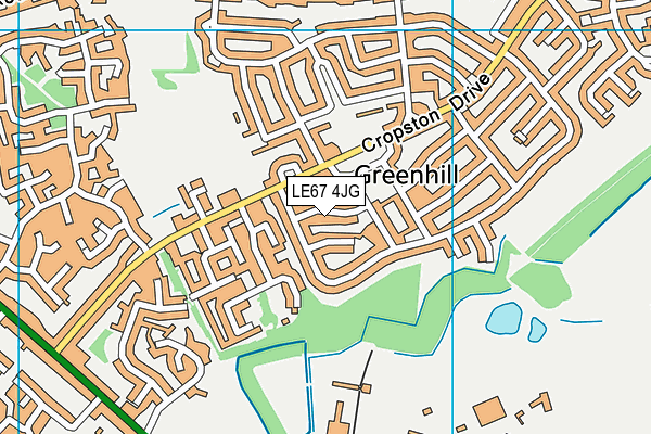 LE67 4JG map - OS VectorMap District (Ordnance Survey)