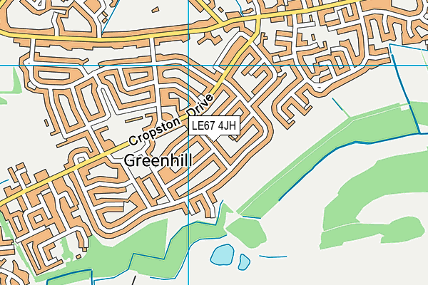 LE67 4JH map - OS VectorMap District (Ordnance Survey)