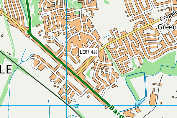 LE67 4JJ map - OS VectorMap District (Ordnance Survey)