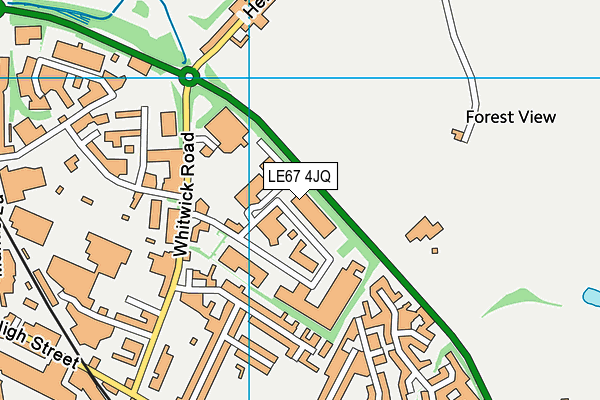 LE67 4JQ map - OS VectorMap District (Ordnance Survey)