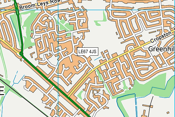 LE67 4JS map - OS VectorMap District (Ordnance Survey)