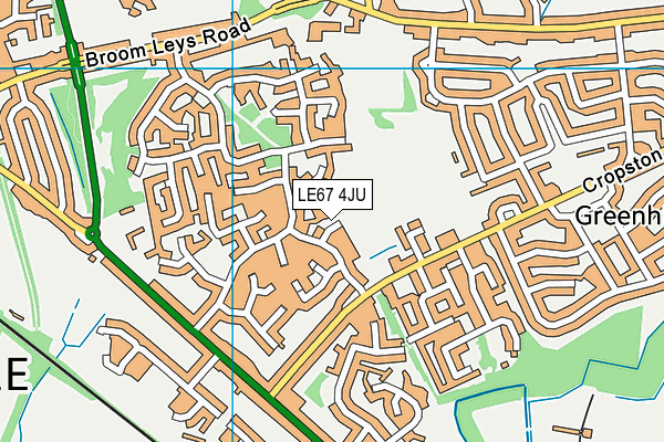 LE67 4JU map - OS VectorMap District (Ordnance Survey)