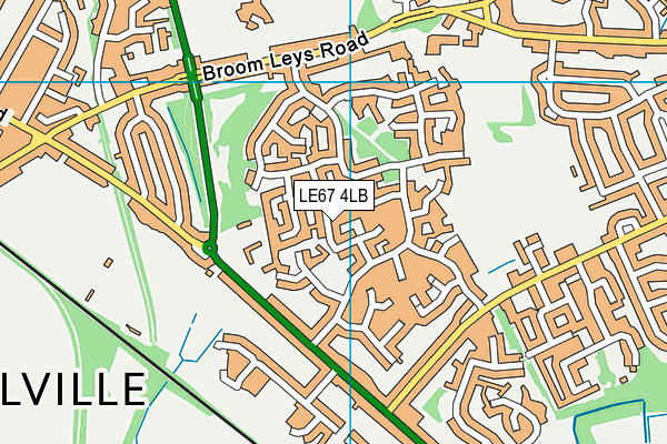 LE67 4LB map - OS VectorMap District (Ordnance Survey)