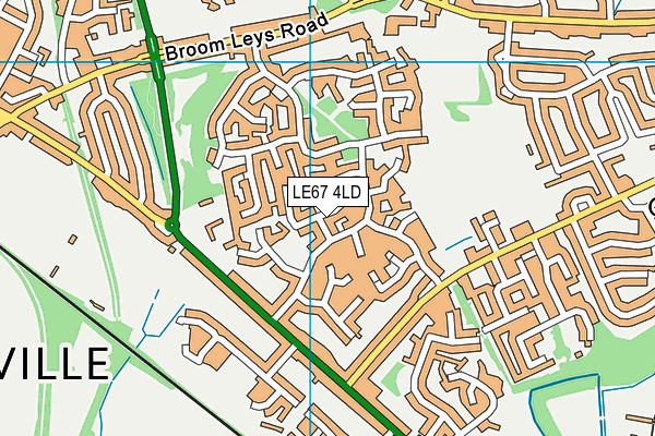 LE67 4LD map - OS VectorMap District (Ordnance Survey)