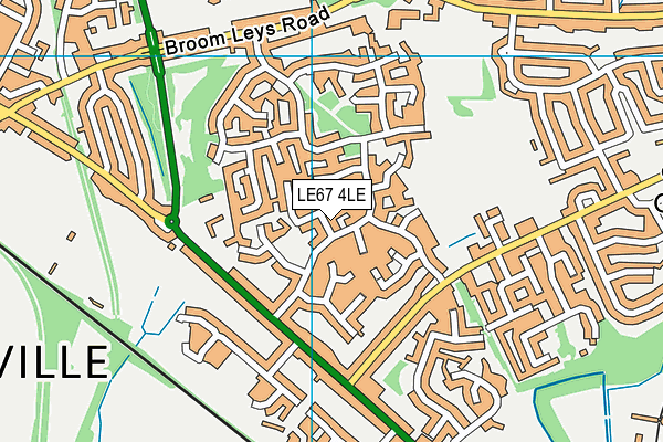 LE67 4LE map - OS VectorMap District (Ordnance Survey)