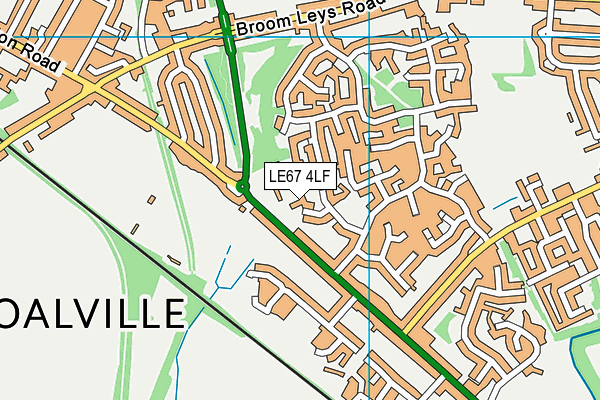LE67 4LF map - OS VectorMap District (Ordnance Survey)