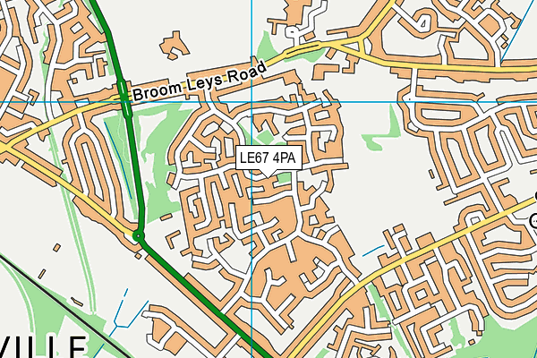 LE67 4PA map - OS VectorMap District (Ordnance Survey)