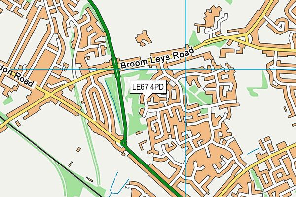 LE67 4PD map - OS VectorMap District (Ordnance Survey)