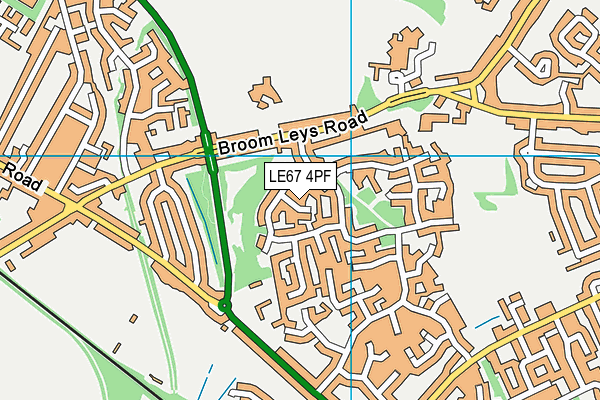 LE67 4PF map - OS VectorMap District (Ordnance Survey)