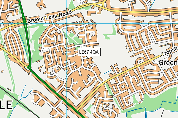 LE67 4QA map - OS VectorMap District (Ordnance Survey)