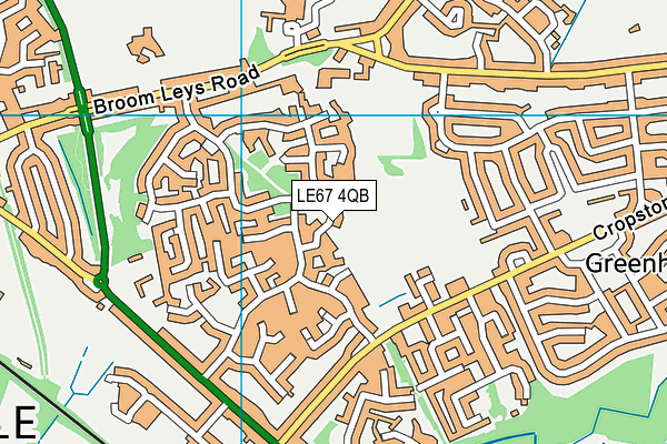 LE67 4QB map - OS VectorMap District (Ordnance Survey)