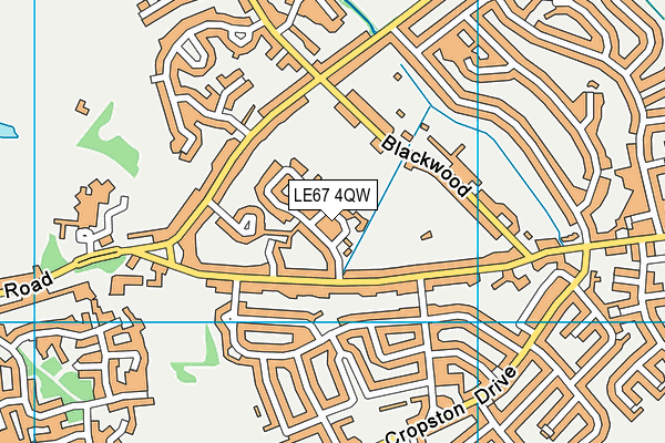 LE67 4QW map - OS VectorMap District (Ordnance Survey)