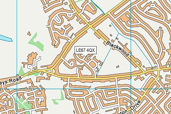 LE67 4QX map - OS VectorMap District (Ordnance Survey)
