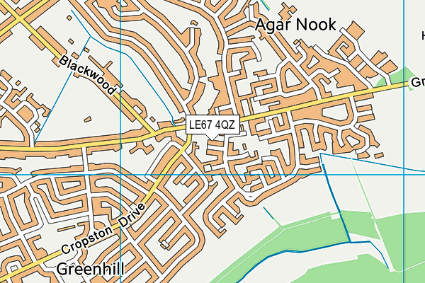 LE67 4QZ map - OS VectorMap District (Ordnance Survey)