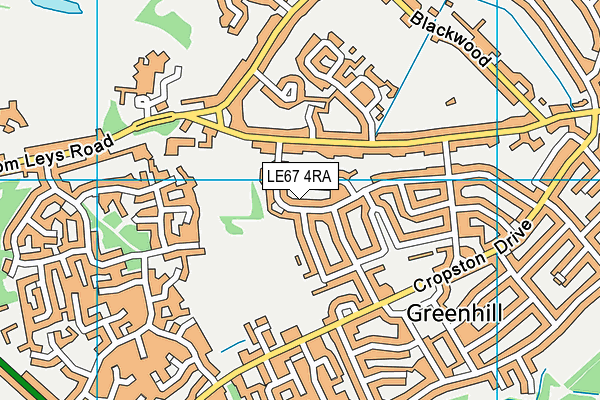 LE67 4RA map - OS VectorMap District (Ordnance Survey)