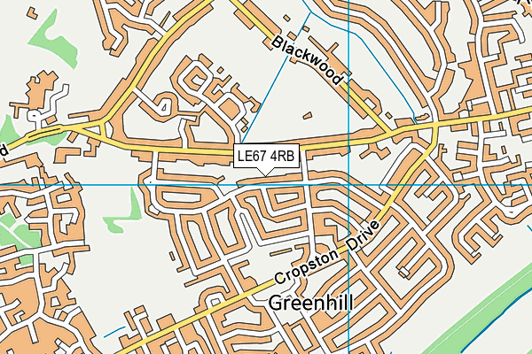 LE67 4RB map - OS VectorMap District (Ordnance Survey)