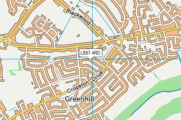 LE67 4RD map - OS VectorMap District (Ordnance Survey)
