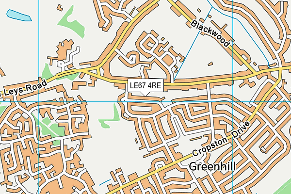 LE67 4RE map - OS VectorMap District (Ordnance Survey)