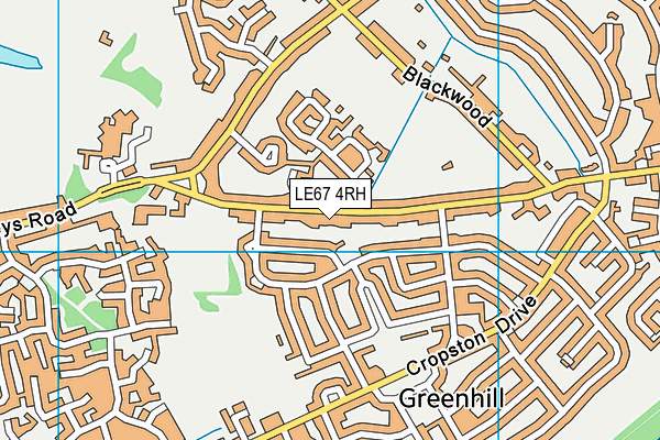 LE67 4RH map - OS VectorMap District (Ordnance Survey)
