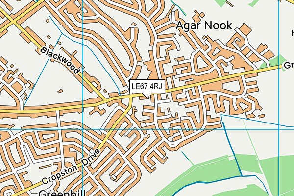 LE67 4RJ map - OS VectorMap District (Ordnance Survey)