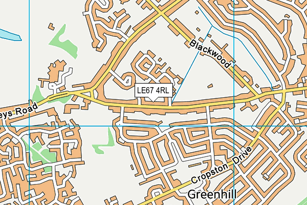 LE67 4RL map - OS VectorMap District (Ordnance Survey)