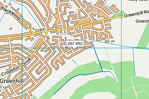 LE67 4RQ map - OS VectorMap District (Ordnance Survey)