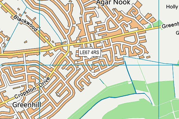 LE67 4RS map - OS VectorMap District (Ordnance Survey)