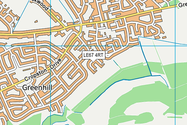 LE67 4RT map - OS VectorMap District (Ordnance Survey)