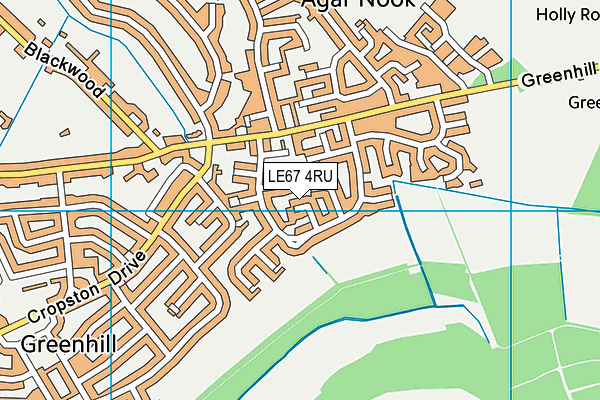 LE67 4RU map - OS VectorMap District (Ordnance Survey)