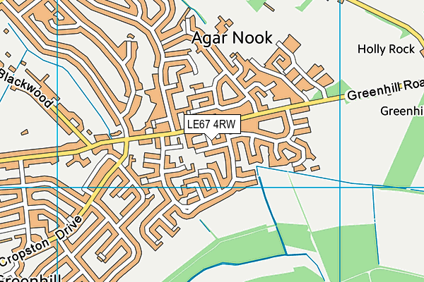 LE67 4RW map - OS VectorMap District (Ordnance Survey)