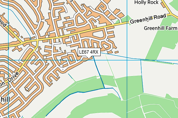 LE67 4RX map - OS VectorMap District (Ordnance Survey)