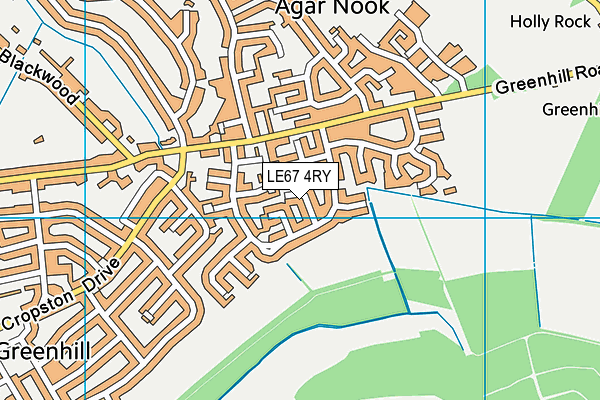 LE67 4RY map - OS VectorMap District (Ordnance Survey)