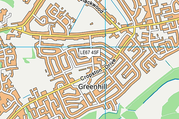 LE67 4SF map - OS VectorMap District (Ordnance Survey)