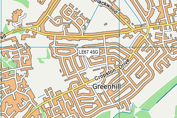 LE67 4SG map - OS VectorMap District (Ordnance Survey)