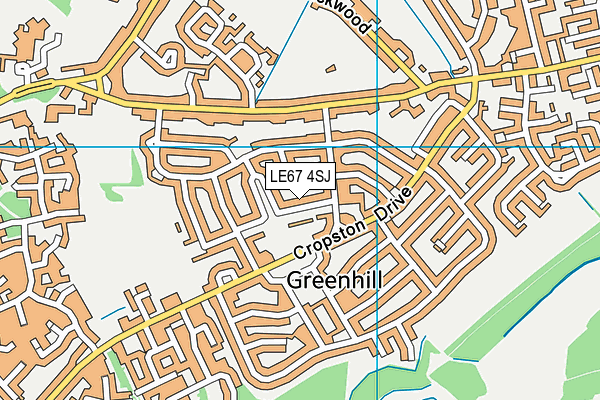 LE67 4SJ map - OS VectorMap District (Ordnance Survey)