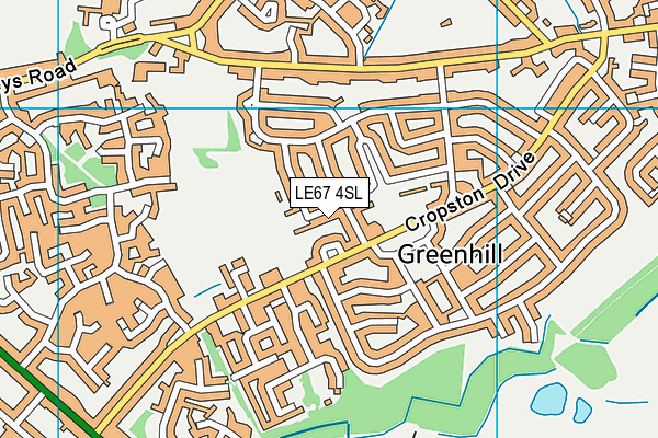 LE67 4SL map - OS VectorMap District (Ordnance Survey)