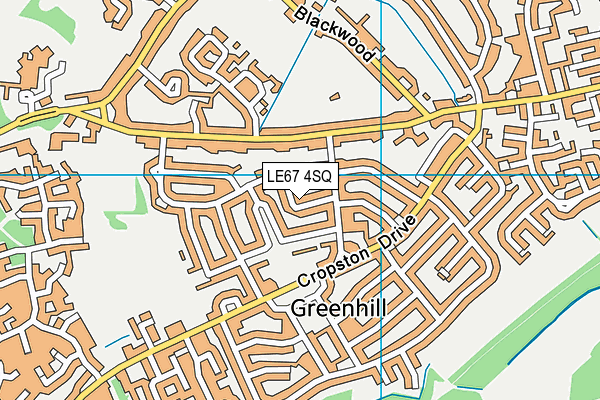 LE67 4SQ map - OS VectorMap District (Ordnance Survey)