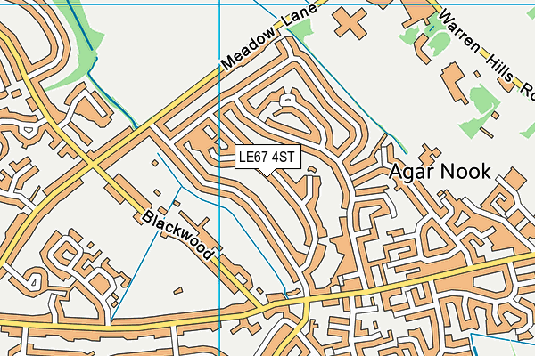 LE67 4ST map - OS VectorMap District (Ordnance Survey)