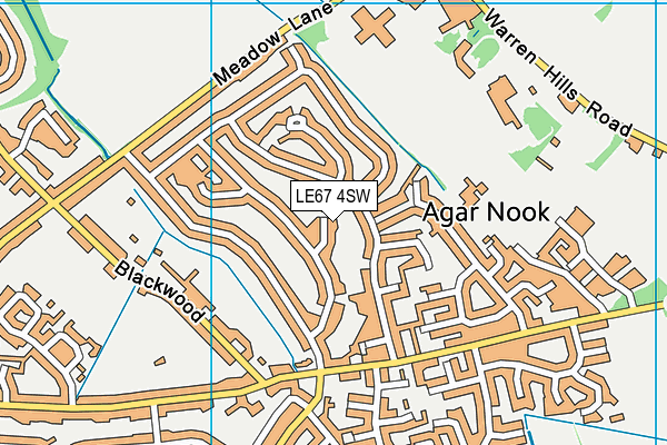 LE67 4SW map - OS VectorMap District (Ordnance Survey)