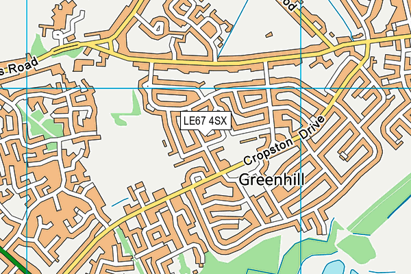 LE67 4SX map - OS VectorMap District (Ordnance Survey)
